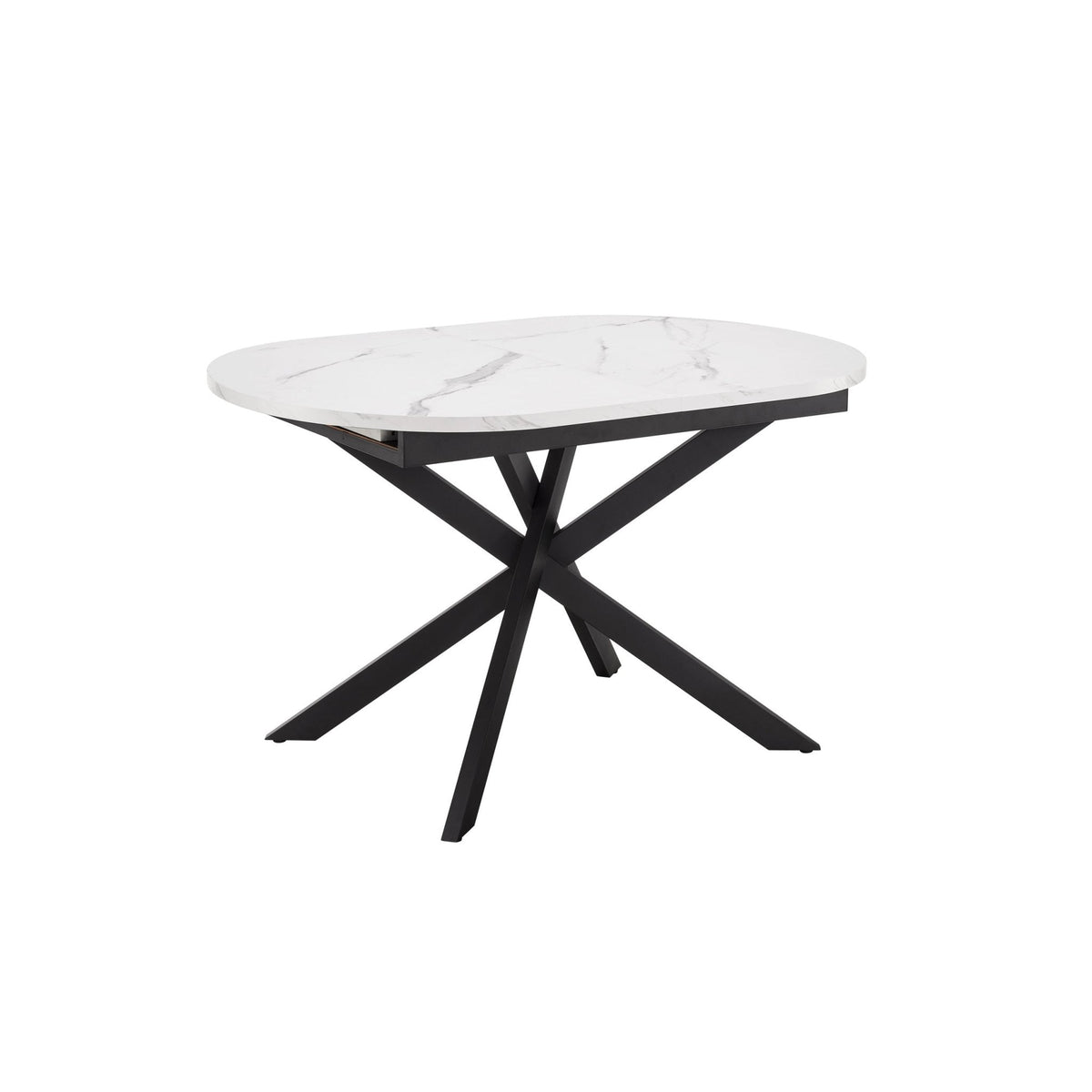 Dusklia - Brooke Oval Extendable 4-6 Seater Dining Table - Stone/Black
