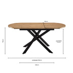 Dusklia - Brooke Oval Extendable 4-6 Seater Dining Table - Stone/Black