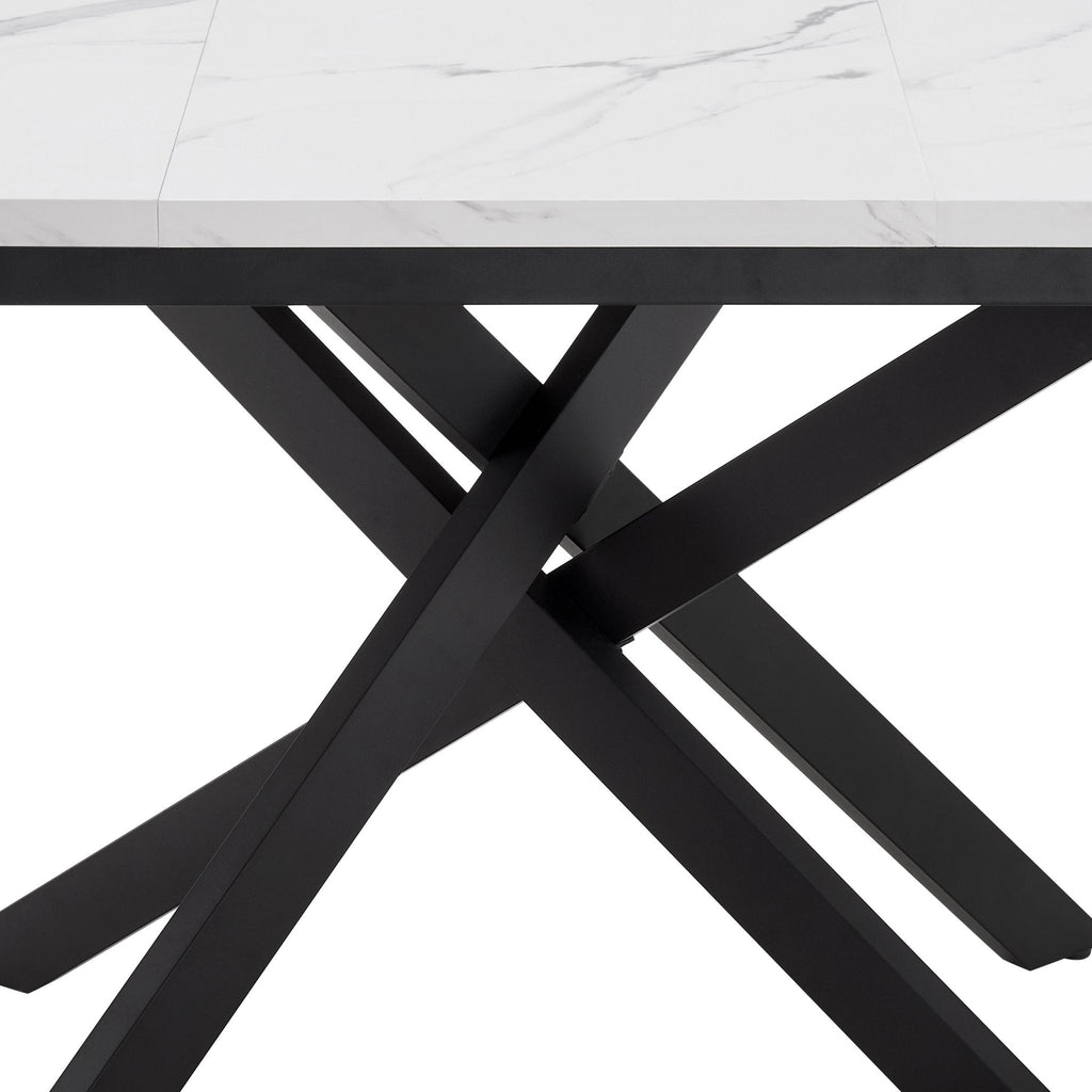 Dusklia - Brooke Oval Extendable 4-6 Seater Dining Table - Stone/Black
