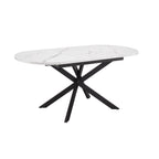Dusklia - Brooke Oval Extendable 4-6 Seater Dining Table - Stone/Black