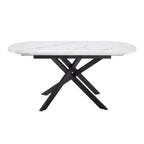 Dusklia - Brooke Oval Extendable 4-6 Seater Dining Table - Stone/Black