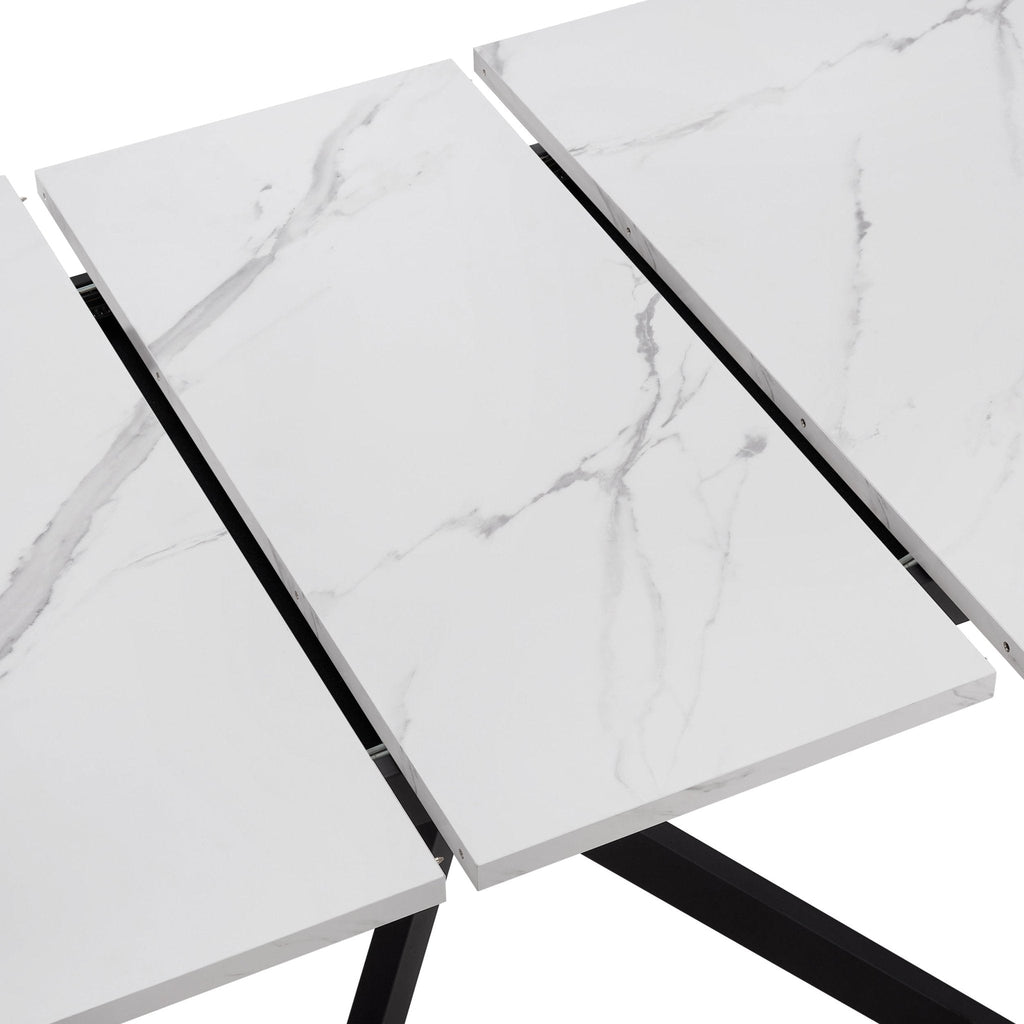 Dusklia - Brooke Oval Extendable 4-6 Seater Dining Table - Stone/Black