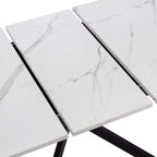 Dusklia - Brooke Oval Extendable 4-6 Seater Dining Table - Stone/Black