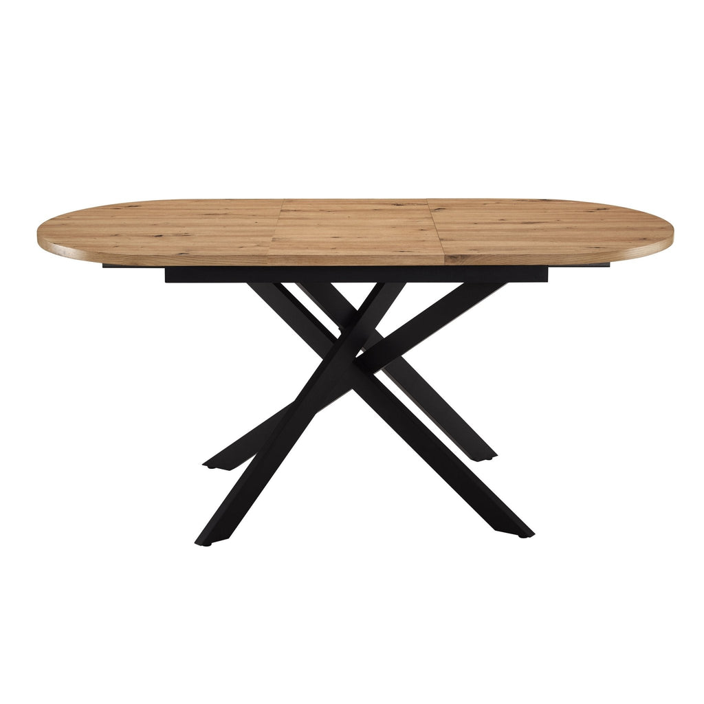 Dusklia - Brooke Oval Extendable 4-6 Seater Dining Table - Wood/Black