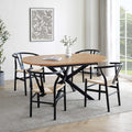 Dusklia - Brooke Oval Extendable 4-6 Seater Dining Table - Wood/Black