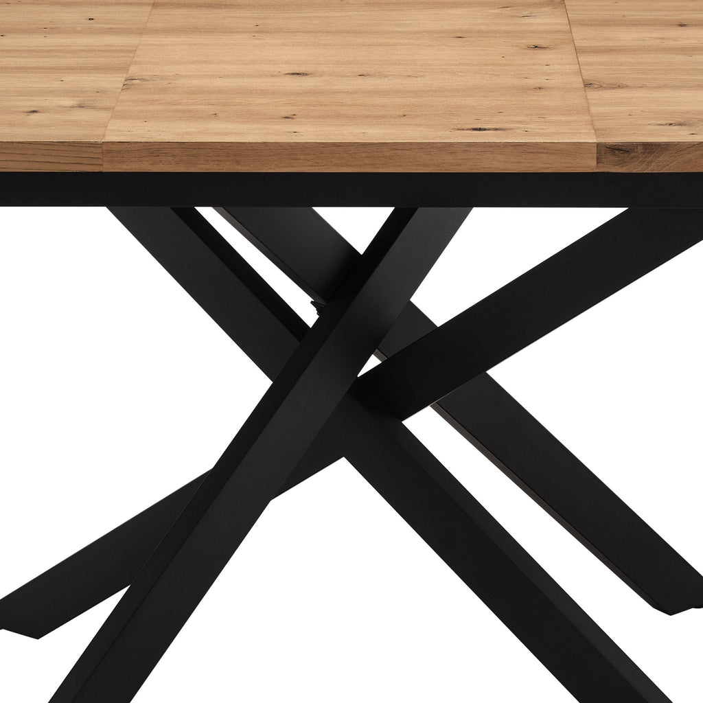 Dusklia - Brooke Oval Extendable 4-6 Seater Dining Table - Wood/Black