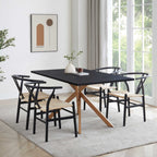 Dusklia - Brooke Rectangle 4-6 Seater Dining Table - Black/Wood