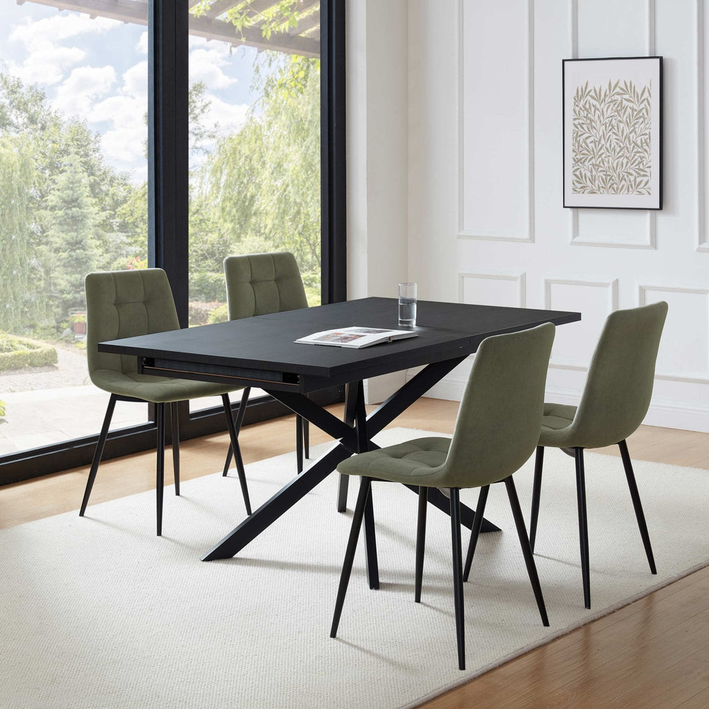Dusklia - Brooke Rectangle Extendable 6-8 Seater Dining Table - Black