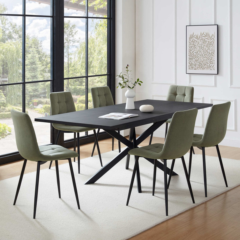 Dusklia - Brooke Rectangle Extendable 6-8 Seater Dining Table - Black