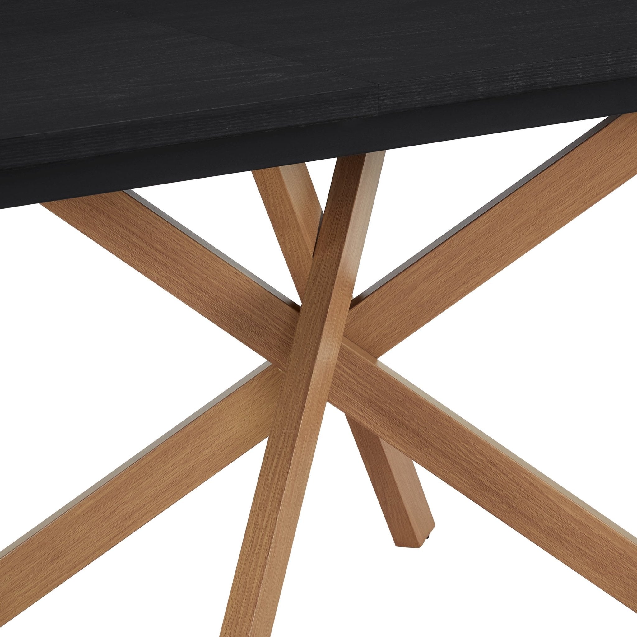 Dusklia - Brooke Rectangle Extendable 6-10 Seater Dining Table - Black/Wood