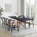 Dusklia - Brooke Rectangle Extendable 6-10 Seater Dining Table - Black/Wood
