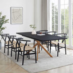 Dusklia - Brooke Rectangle Extendable 6-10 Seater Dining Table - Black/Wood
