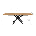 Dusklia - Brooke Rectangle Extendable 6-10 Seater Dining Table - Black/Wood