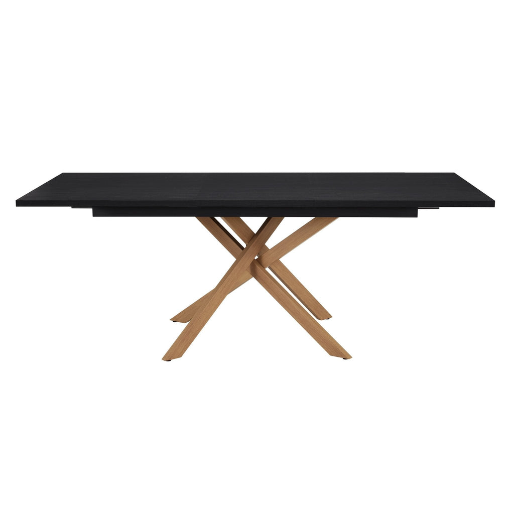 Dusklia - Brooke Rectangle Extendable 6-10 Seater Dining Table - Black/Wood