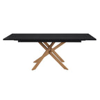 Dusklia - Brooke Rectangle Extendable 6-10 Seater Dining Table - Black/Wood