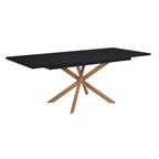 Dusklia - Brooke Rectangle Extendable 6-10 Seater Dining Table - Black/Wood