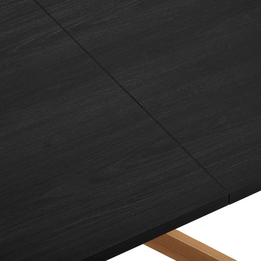 Dusklia - Brooke Rectangle Extendable 6-10 Seater Dining Table - Black/Wood