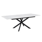 Dusklia - Brooke Rectangle Extendable 6-8 Seater Dining Table - Stone/Black