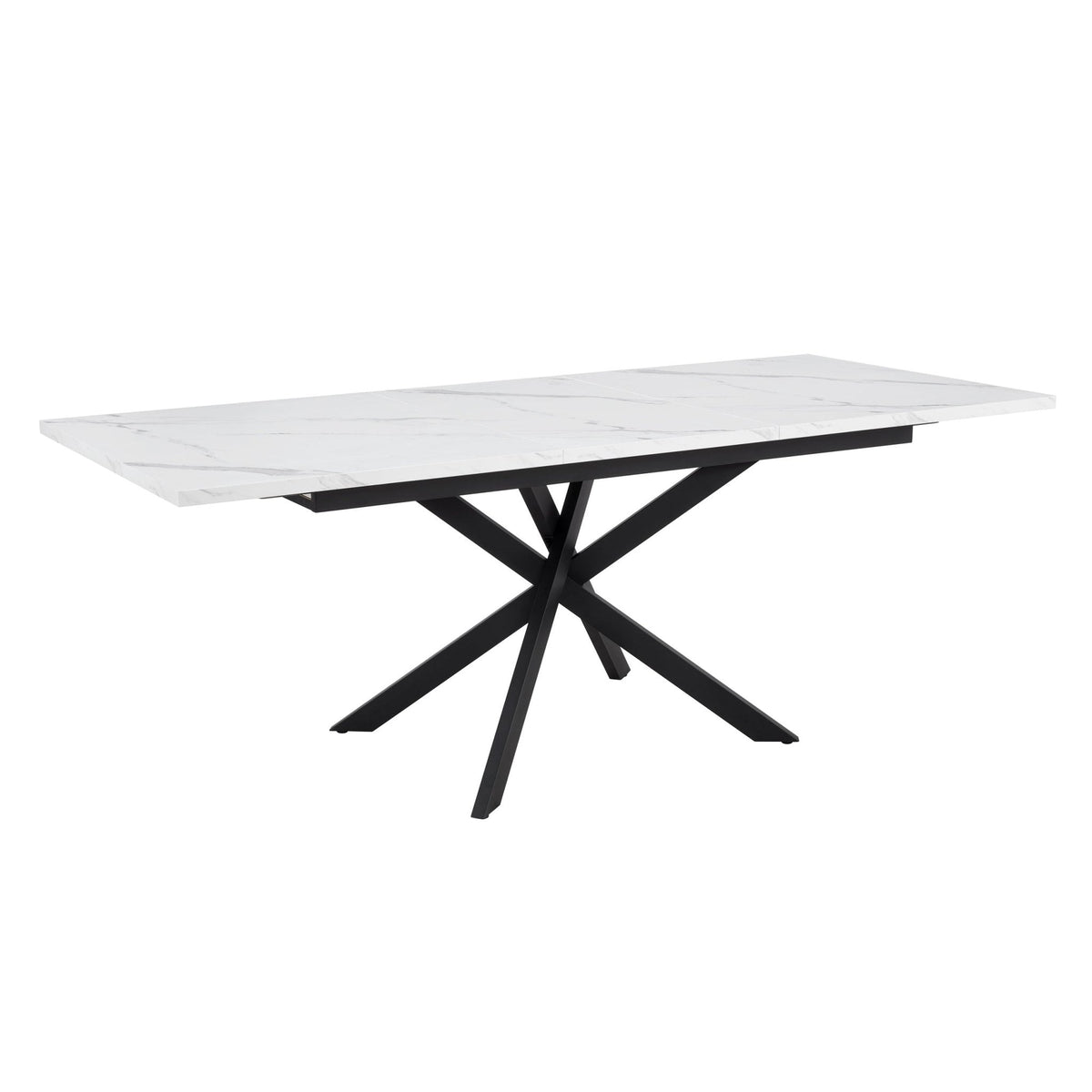 Dusklia - Brooke Rectangle Extendable 6-8 Seater Dining Table - Stone/Black