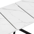 Dusklia - Brooke Rectangle Extendable 6-8 Seater Dining Table - Stone/Black