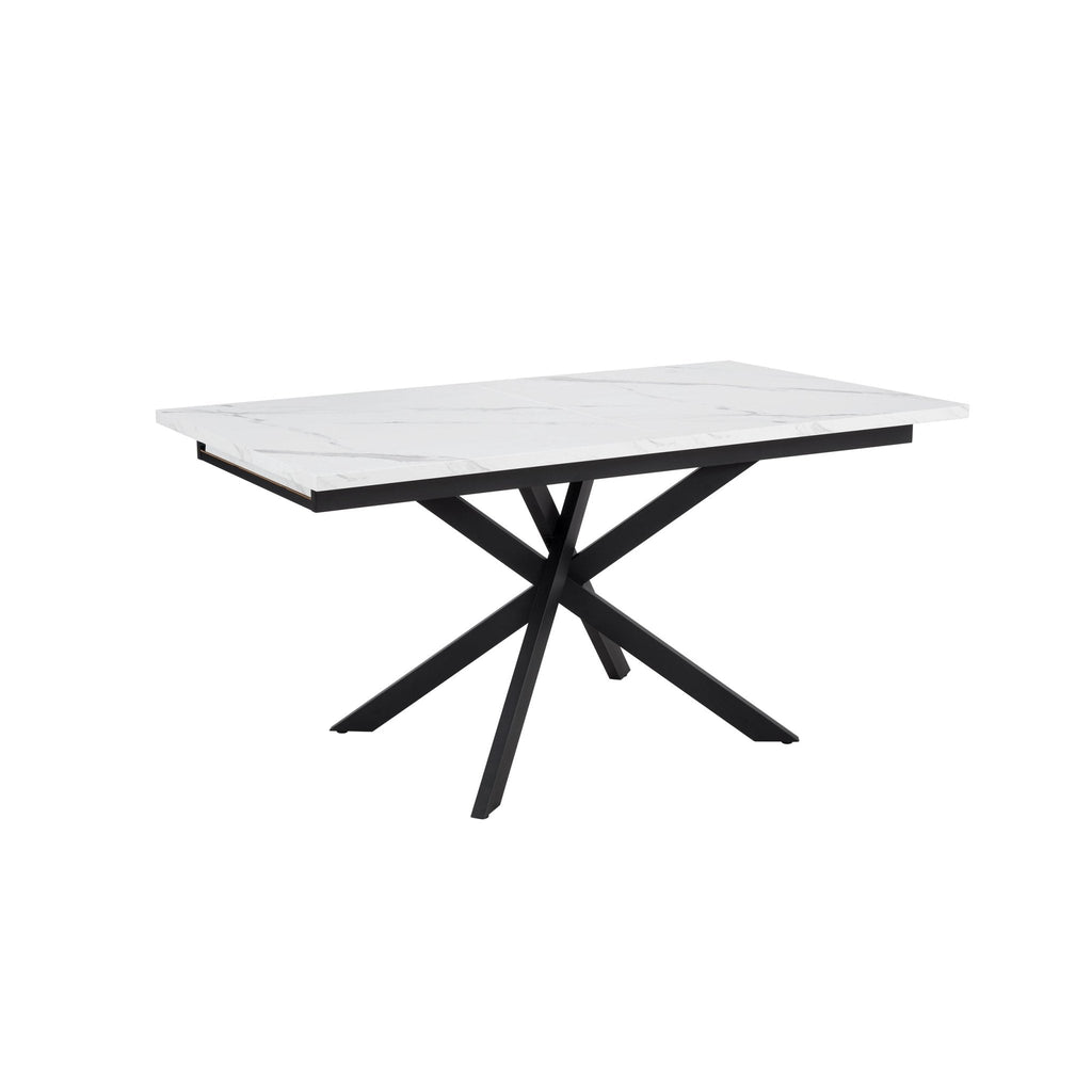 Dusklia - Brooke Rectangle Extendable 6-8 Seater Dining Table - Stone/Black