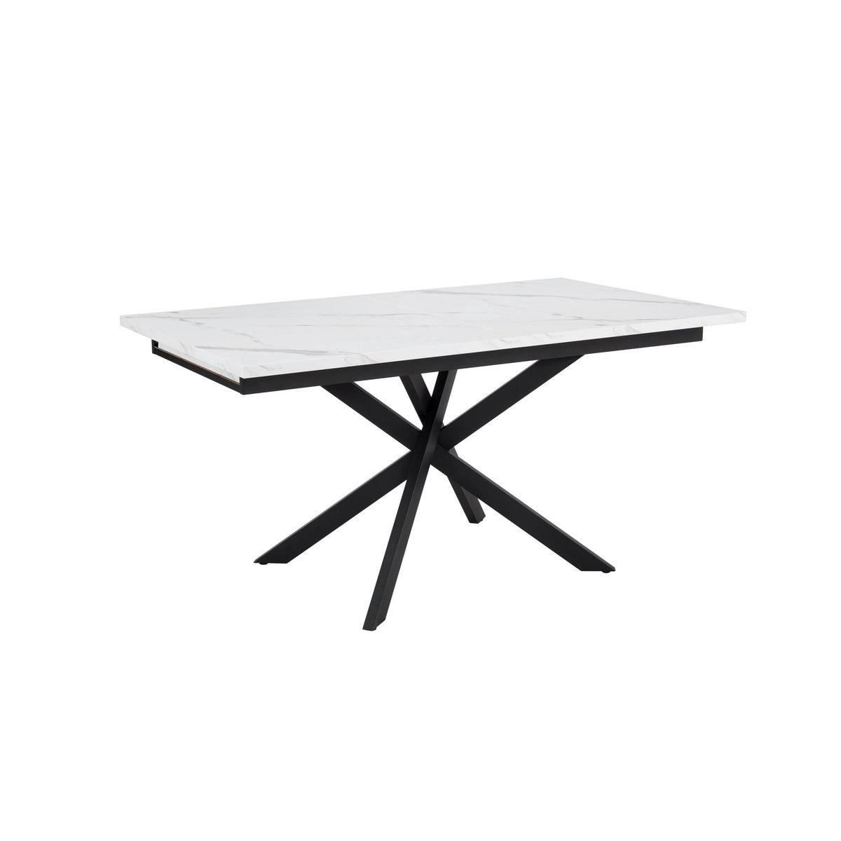 Dusklia - Brooke Rectangle Extendable 6-8 Seater Dining Table - Stone/Black