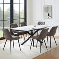 Dusklia - Brooke Rectangle Extendable 6-8 Seater Dining Table - Stone/Black