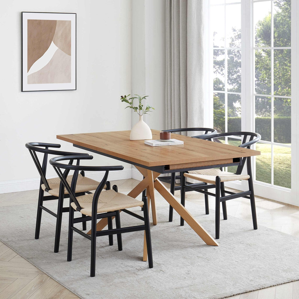 Dusklia - Brooke Rectangle Extendable 6-10 Seater Dining Table - Wood