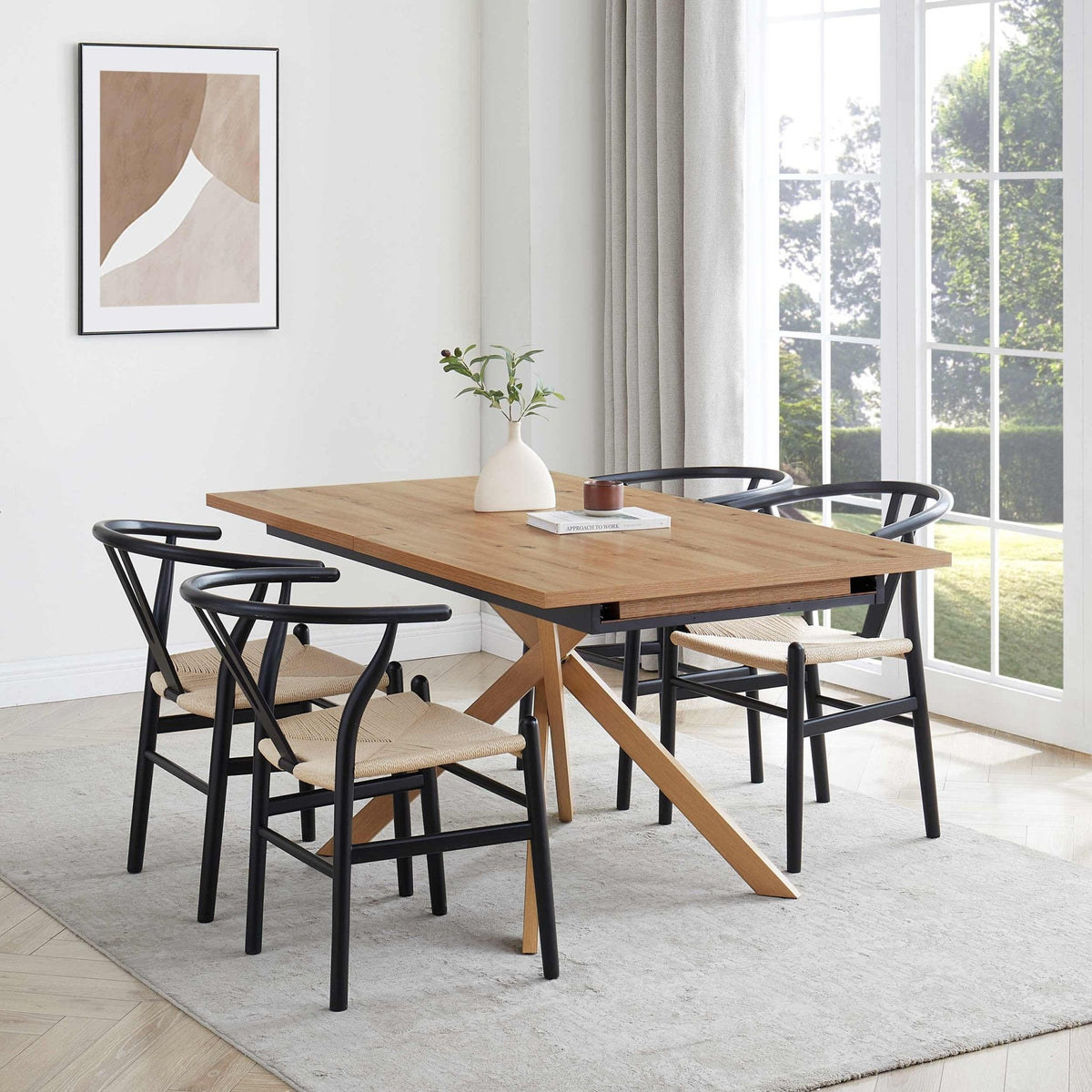 Dusklia - Brooke Rectangle Extendable 6-10 Seater Dining Table - Wood
