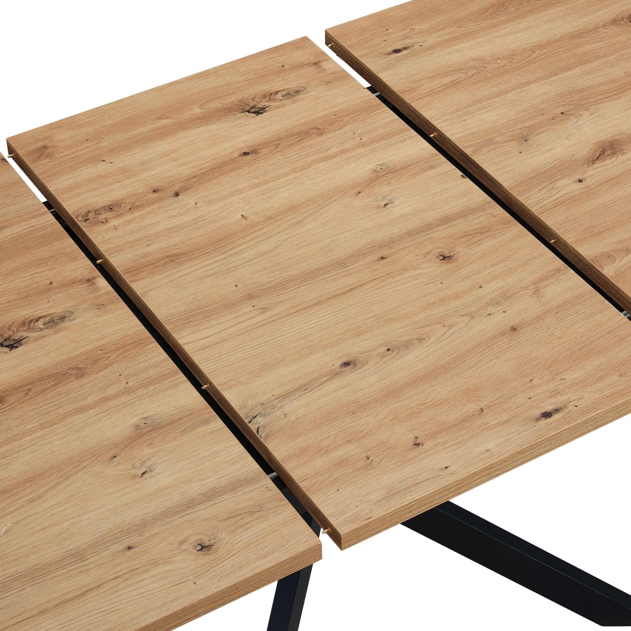 Dusklia - Brooke Rectangle Extendable 6-8 Seater Dining Table - Wood/Black