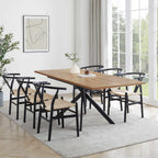 Dusklia - Brooke Rectangle Extendable 6-8 Seater Dining Table - Wood/Black