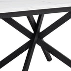 Dusklia - Brooke Rectangle Extendable 6-8 Seater Dining Table - Stone/Black