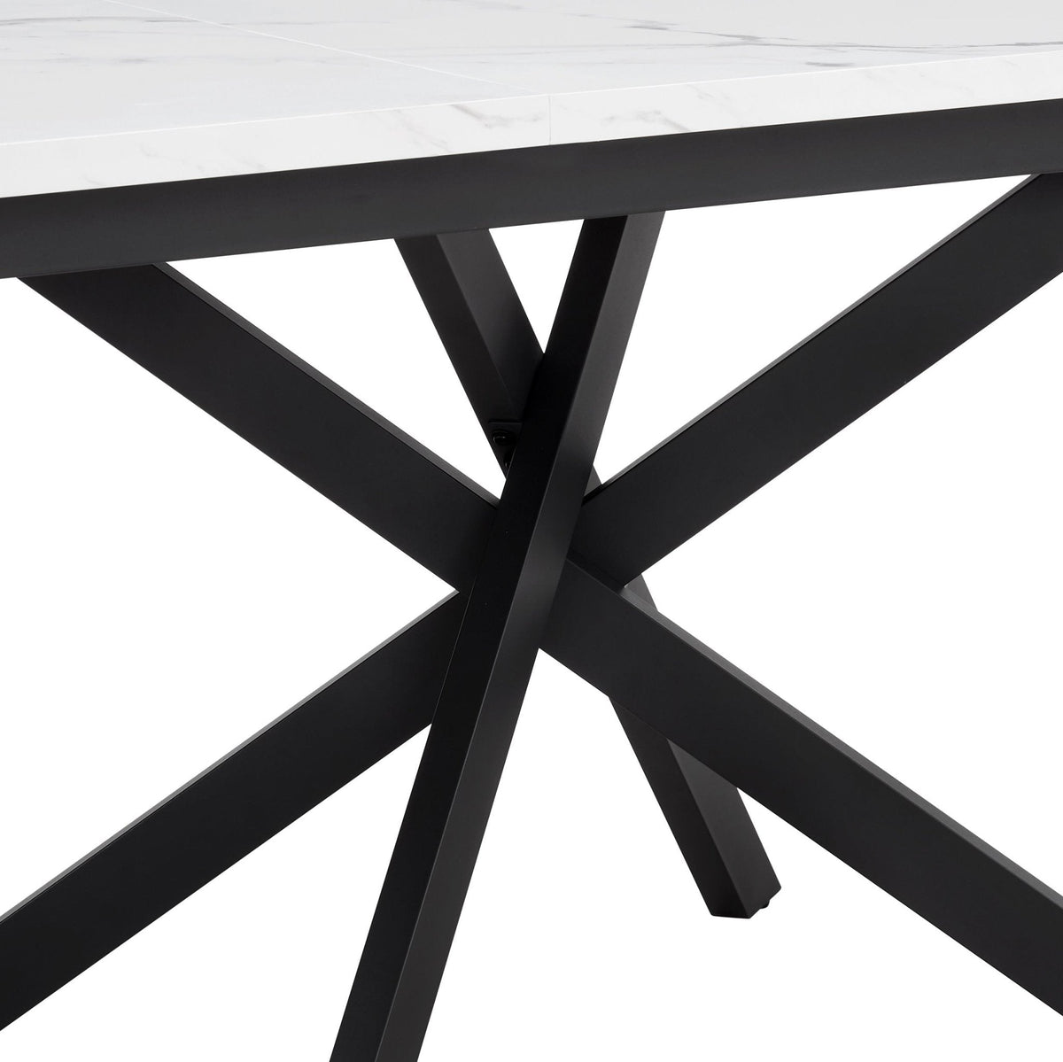 Dusklia - Brooke Rectangle Extendable 6-8 Seater Dining Table - Stone/Black