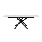 Dusklia - Brooke Rectangle Extendable 6-8 Seater Dining Table - Stone/Black