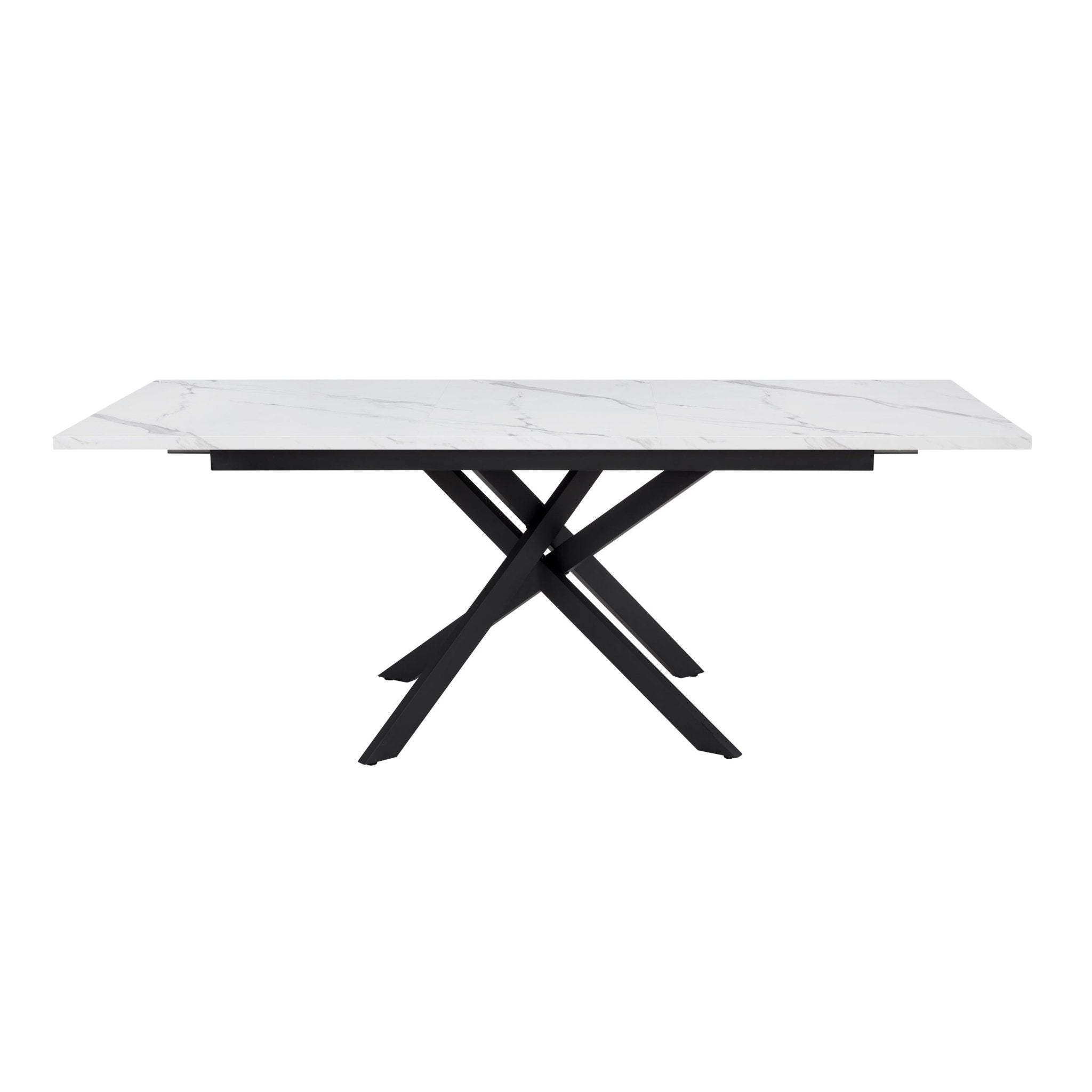 Dusklia - Brooke Rectangle Extendable 6-8 Seater Dining Table - Stone/Black