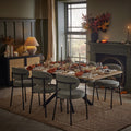 Dusklia - Brooke Rectangle Extendable 6-8 Seater Dining Table - Wood/Black
