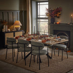 Dusklia - Brooke Rectangle Extendable 6-8 Seater Dining Table - Wood/Black