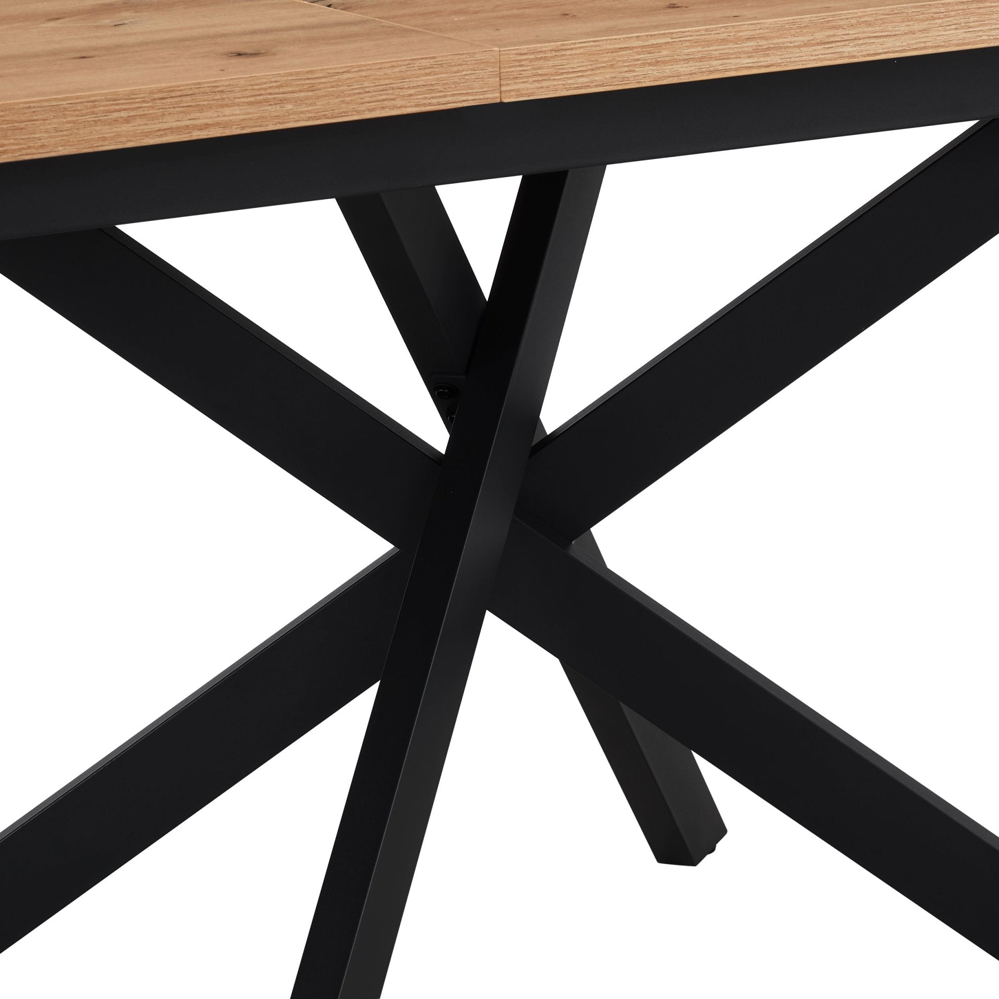Dusklia - Brooke Rectangle Extendable 6-8 Seater Dining Table - Wood/Black
