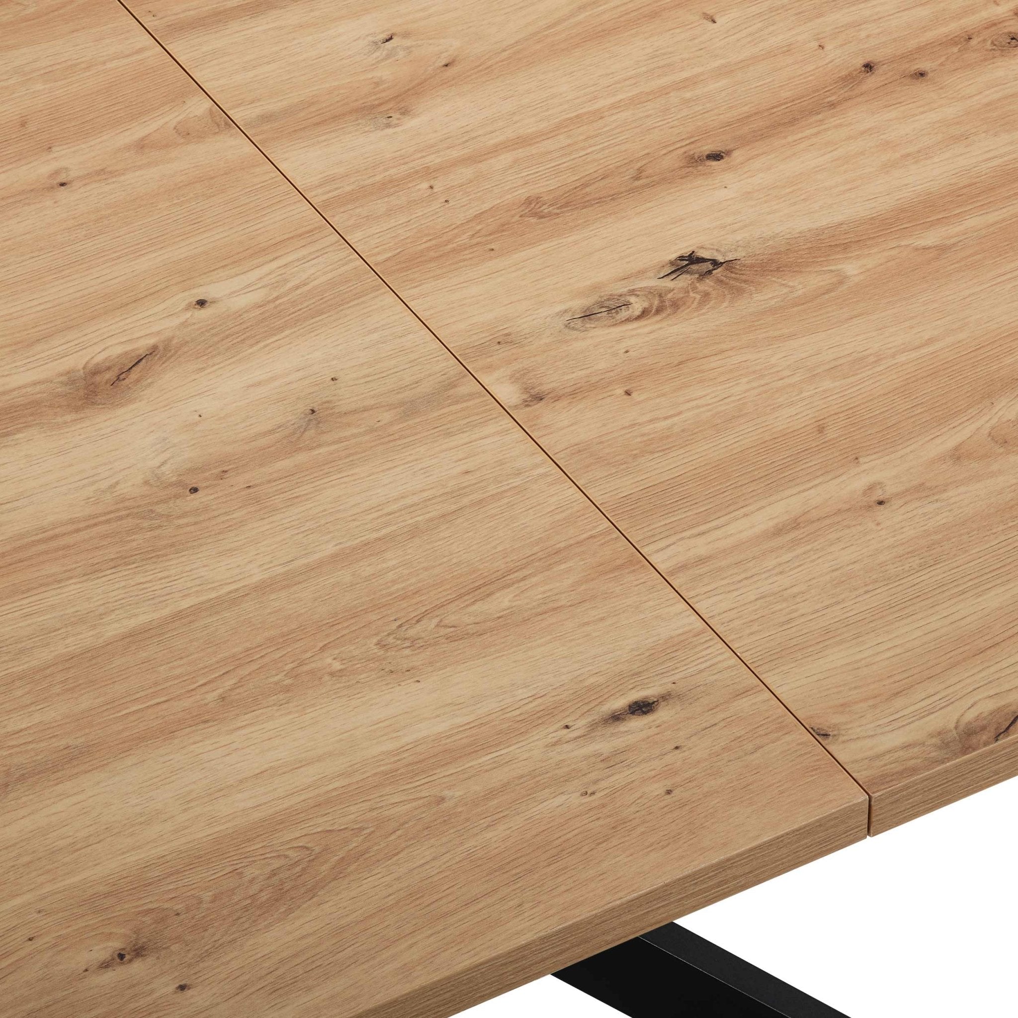 Dusklia - Brooke Rectangle Extendable 6-8 Seater Dining Table - Wood/Black