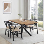 Dusklia - Brooke Rectangle Extendable 6-8 Seater Dining Table - Wood/Black