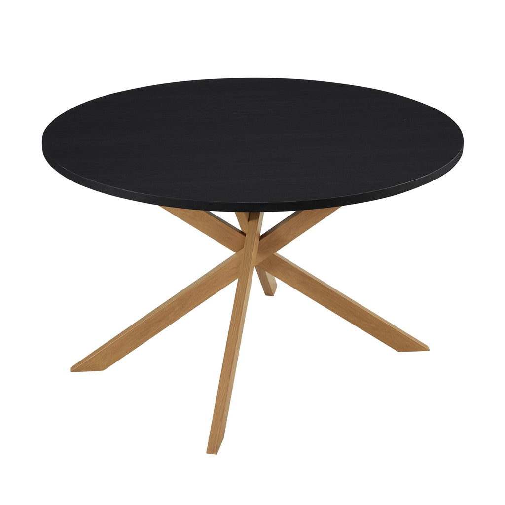 Dusklia - Brooke Round 4-6 Seater Dining Table - Black/Wood