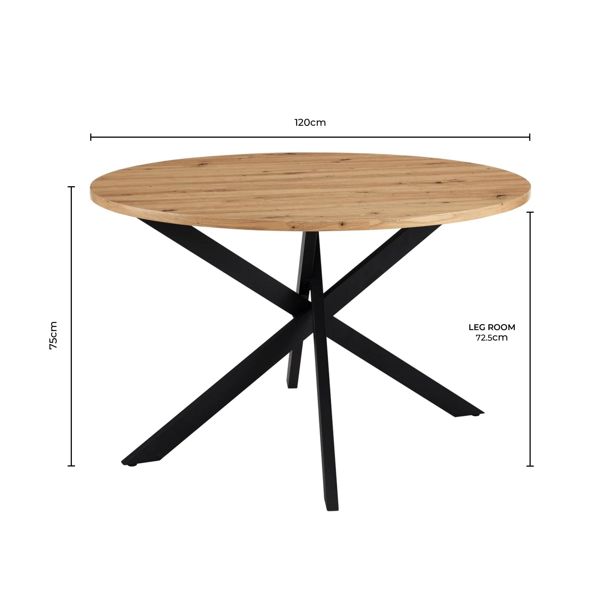 Dusklia - Brooke Round 4-6 Seater Dining Table - Black/Wood