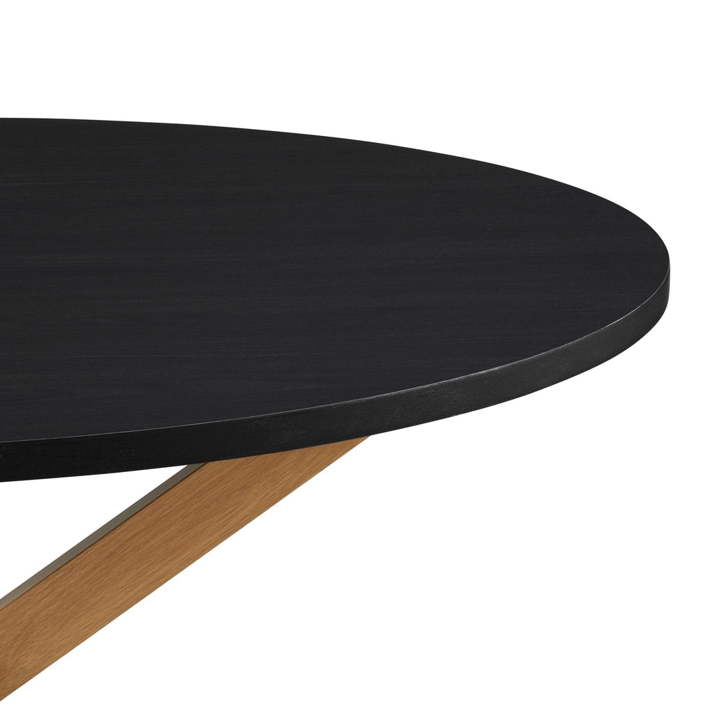 Dusklia - Brooke Round 4-6 Seater Dining Table - Black/Wood