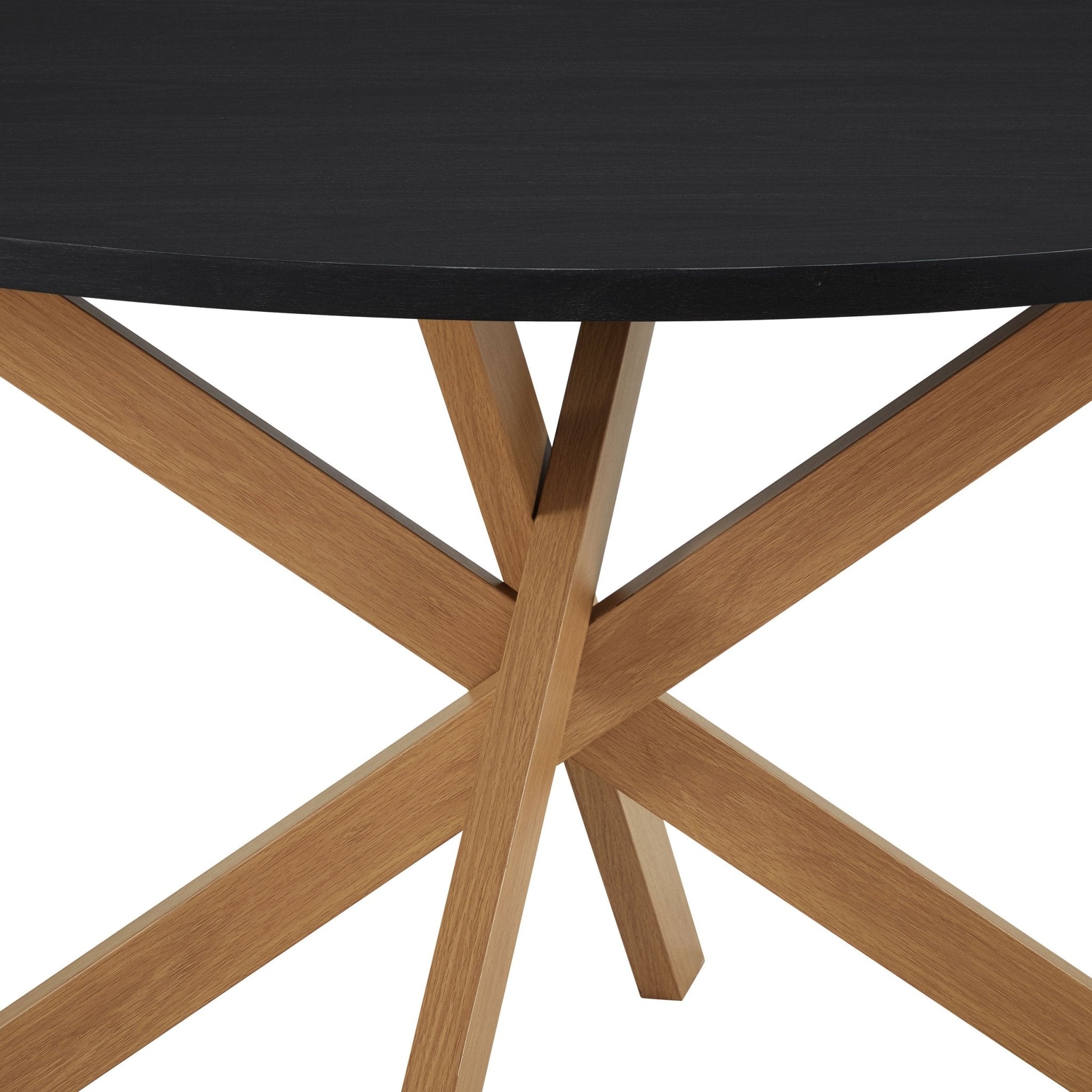 Dusklia - Brooke Round 4-6 Seater Dining Table - Black/Wood
