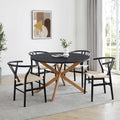 Dusklia - Brooke Round 4-6 Seater Dining Table - Black/Wood