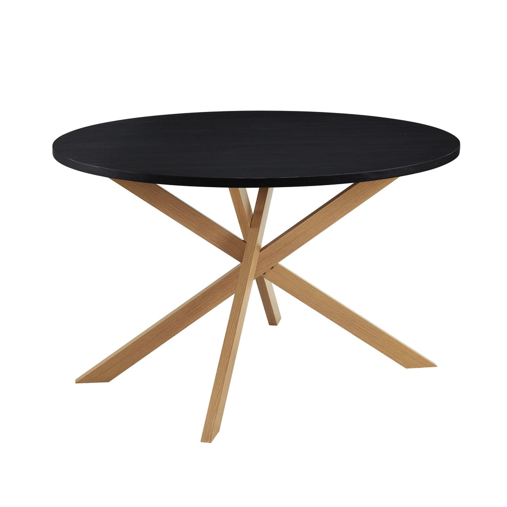 Dusklia - Brooke Round 4-6 Seater Dining Table - Black/Wood