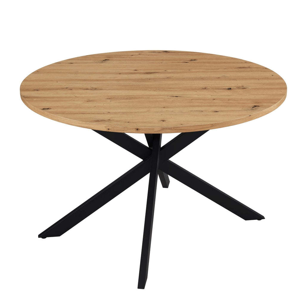 Dusklia - Brooke Round 4-6 Seater Dining Table - Wood/Black