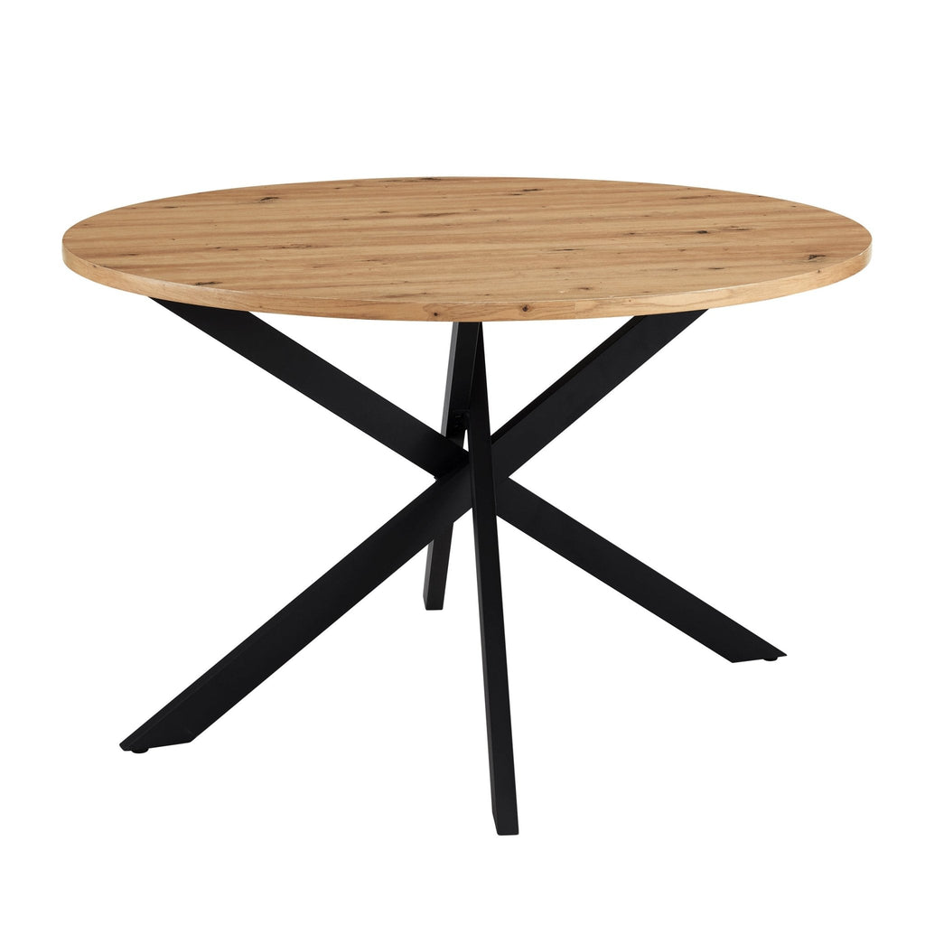 Dusklia - Brooke Round 4-6 Seater Dining Table - Wood/Black