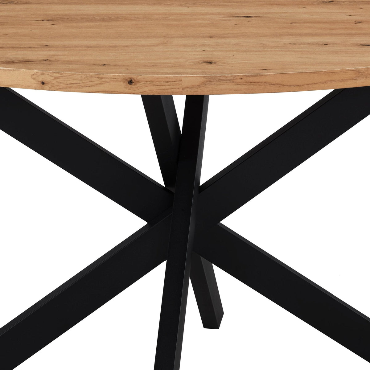 Dusklia - Brooke Round 4-6 Seater Dining Table - Wood/Black