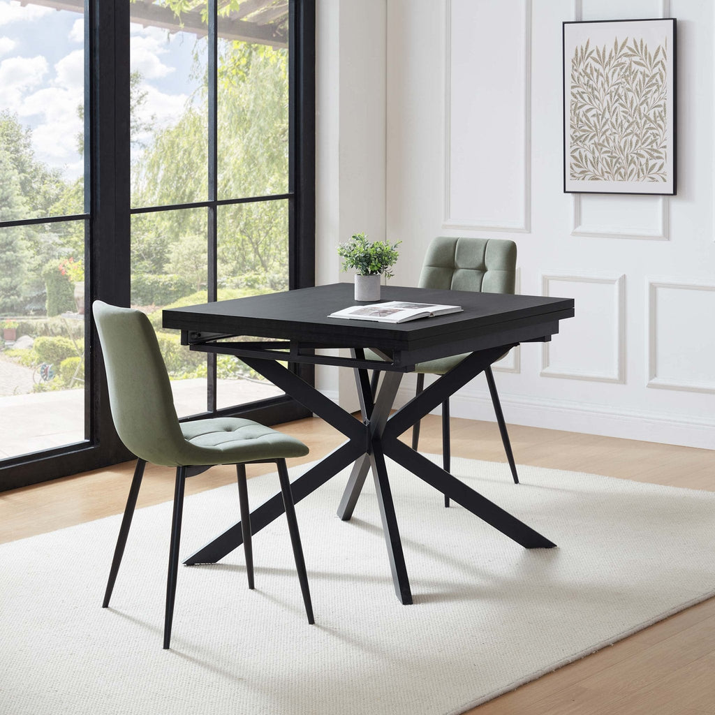 Dusklia - Brooke Square Extendable 4-8 Seater Dining Table - Black